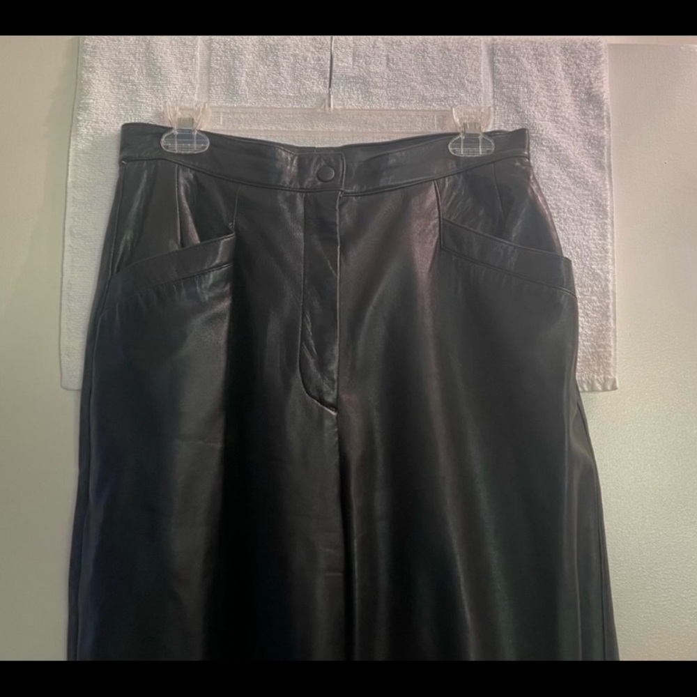 Black Vakko Leather Pants - Picture 4 of 5